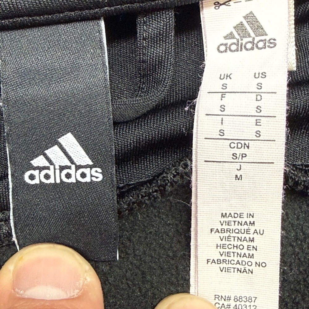 Adidas Mens Black Performance Fleece Logo‎ Hoodie Sweatshirt Small BQ8760 - Picture 7 of 10